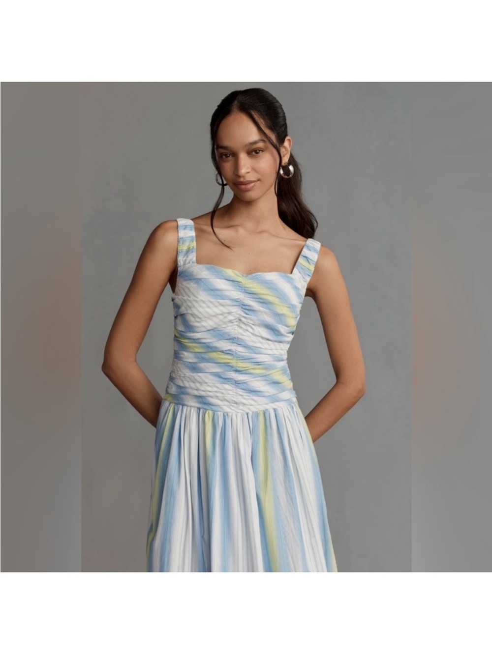By Anthropologie Square-Neck Drop-Waist Maxi Dress - Picture 2 of 8